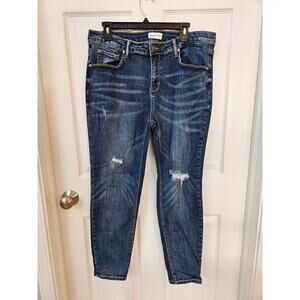 Special A Distressed Skinny Jeans Women’s XL Blue Stretch Denim Raw Distressed